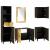 Seturi de mobilier pentru baie cu sertar 5 pcs Negru și Aur GartenMobel Dekor