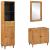 Set de mobilier pentru baie cu ușă 3 pcs Maro 38 x 33 x 160 cm GartenMobel Dekor