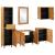 Set de mobilier pentru baie cu ușă 5 pcs Maro 38 x 33 x 160 cm GartenMobel Dekor