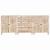 Bufet 3 pcs Alb 60 x 33 x 75 cm Lemn masiv de mango GartenMobel Dekor