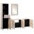 Set de mobilier pentru baie cu ușă 4 pcs Alb 38 x 33 x 160 cm GartenMobel Dekor