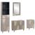Set de mobilier pentru baie cu sertar 4 pcs Gri 62 x 33 x 58 cm GartenMobel Dekor