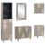 Set de mobilier pentru baie cu sertar 5 pcs Gri 62 x 33 x 58 cm GartenMobel Dekor
