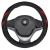 Husa volan din piele ecologica Siegbert, microperforatii, neagra cu ornamente rosii Automobile ProTravel