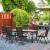 Set mobilier gradina/terasa, negru si stejar, 1 masa, 6 scaune, Abigail GartenVIP DiyLine