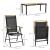 Set mobilier gradina/terasa, negru si stejar, 1 masa, 6 scaune, Abigail GartenVIP DiyLine