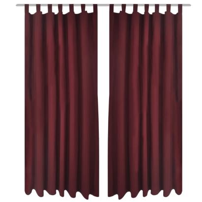 Draperii micro-satin cu bride, 140 x 175 cm, bordo, 2 buc. GartenMobel Dekor