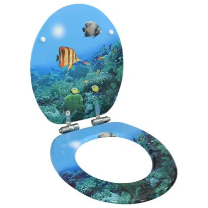 Capac WC cu închidere silențioasă, MDF, model subacvatic GartenMobel Dekor