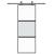 Ușă glisantă, negru, 76x205 cm, sticlă securizată și aluminiu GartenMobel Dekor