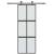 Ușă glisantă, negru, 76x205 cm, sticlă securizată și aluminiu GartenMobel Dekor