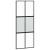 Ușă glisantă, negru, 90x205 cm, sticlă securizată și aluminiu GartenMobel Dekor