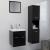 Set mobilier de baie, negru, lemn prelucrat GartenMobel Dekor