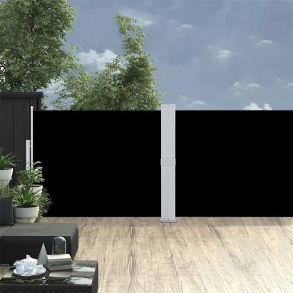 Copertină laterală retractabilă de terasă, negru, 140 x 1200 cm GartenMobel Dekor
