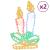 Figurine lumânări de Crăciun cu 144 LED-uri, 2 buc., 70x42 cm GartenMobel Dekor