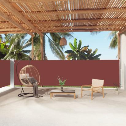 Copertină laterală retractabilă, maro, 160x1200 cm GartenMobel Dekor