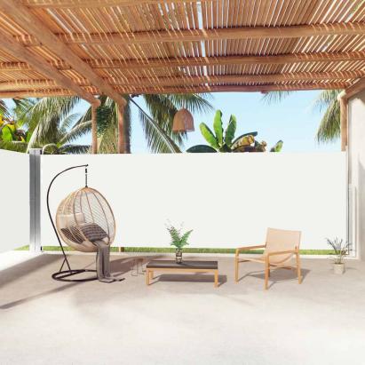 Copertină laterală retractabilă, crem, 200x1000 cm GartenMobel Dekor