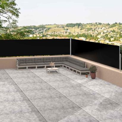 Copertină laterală retractabilă, negru, 117x1200 cm GartenMobel Dekor