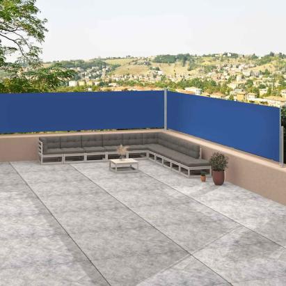 Copertină laterală retractabilă, albastru, 117x1200 cm GartenMobel Dekor