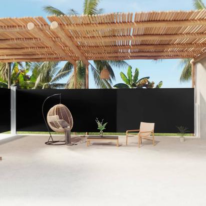 Copertină laterală retractabilă, negru, 200x1200 cm GartenMobel Dekor