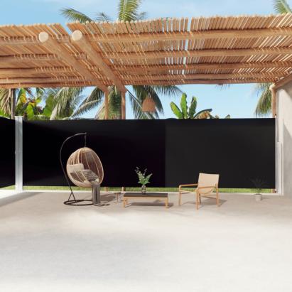 Copertină laterală retractabilă, negru, 220x1200 cm GartenMobel Dekor