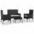 Set mobilier relaxare grădină 4 piese cu perne poliratan negru GartenMobel Dekor
