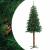 Pom Crăciun artificial subțire lemn și conuri verde 150 cm PVC GartenMobel Dekor
