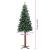Pom Crăciun artificial subțire, lemn și zăpadă, verde, 150 cm GartenMobel Dekor