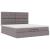 Cadru de pat otoman cu saltele Taupe 200x200cm țesătură GartenMobel Dekor