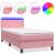 Pat box spring cu saltea, roz, 90x210 cm, catifea GartenMobel Dekor