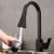 Baterie Bucatarie cu Dus Extractibil, Alama Sanitara, Negru, OD/2040 ModernLight Concept