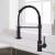 Baterie Bucatarie cu Dus Extractibil, Inox si Alama Negru, YD/102 ModernLight Concept
