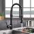 Baterie Bucatarie cu Dus Extractibil, Inox si Alama Negru, YD/102 ModernLight Concept
