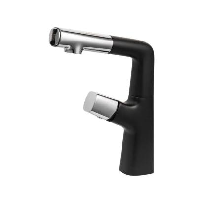 Baterie Lavoar cu Dus Extractibil, Alama Sanitara, Crom si Negru, MP016H/C ModernLight Concept