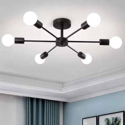 Lustra Mikkos 6XE27 Negru ModernLight Concept