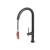 Baterie Bucatarie cu Dus Extractibil, Alama Sanitara, Negru, CF2042 ModernLight Concept