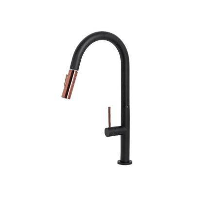 Baterie Bucatarie cu Dus Extractibil, Alama Sanitara, Negru, CF2042 ModernLight Concept