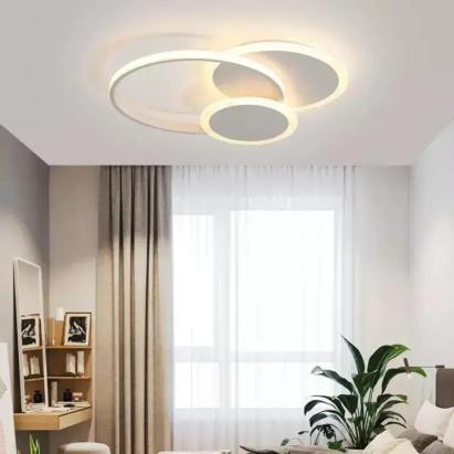 Lustra LED cu telecomanda SILVIAN, 58W, 3 Cercuri, lumina Rece/Calda/Neutra, Dimabila, Alb ModernLight Concept