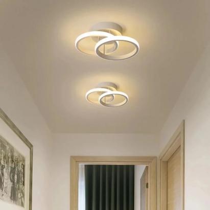 Lustra LED VERTEX CIRCULA 24W, 2 Cercuri, lumina Rece/Calda/Neutra, Alb ModernLight Concept