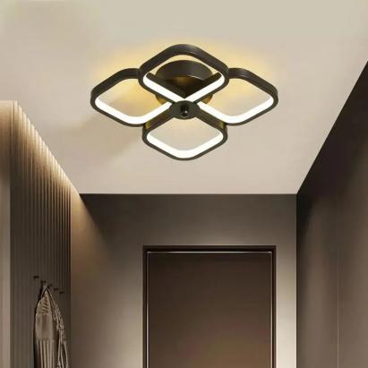 Lustra LED VERTEX Tesser 36W, 4 Patrate, lumina Rece/Calda/Neutra, Negru ModernLight Concept