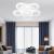 Lustra LED cu telecomanda BOEME 50W, 6 Cercuri, lumina Rece/Calda/Neutra, Dimabila, Alb ModernLight Concept