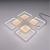 Lustra LED cu telecomanda SUSAN 77W, 4 Patrate, lumina Rece/Calda/Neutra, Dimabila, Alb ModernLight Concept