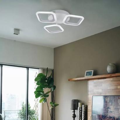 Lustra LED ERIKA 24W, 3 Patrate, lumina Neutra, Alb ModernLight Concept
