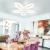 Lustra LED cu telecomanda ORCHID 65W, 5 Petale, lumina Rece/Calda/Neutra, Dimabila, Alb ModernLight Concept