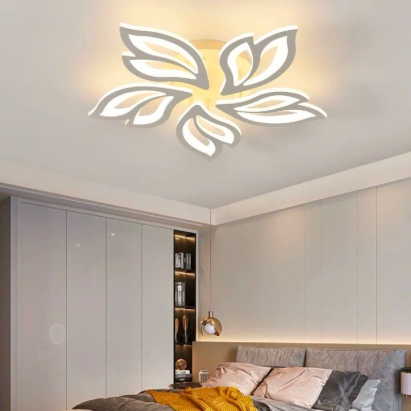 Lustra LED cu telecomanda LILY 75W, 5 Elemente, lumina Rece/Calda/Neutra, Dimabila, Alb ModernLight Concept