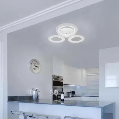 Lustra LED MARA 24W, 3 Cercuri, lumina Neutra, Alb ModernLight Concept