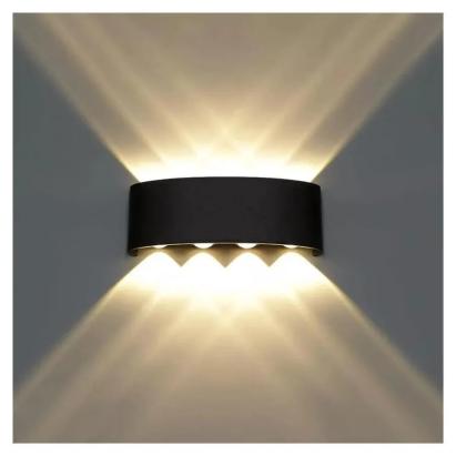 Fantas Aplica LED de Exterior si Interior, 8 Surse x 1W, IP65, Metalic, Negru, 3000K ModernLight Concept