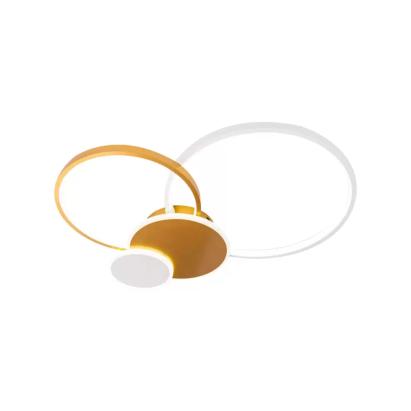 Lustra LED cu telecomanda KILLIAN 80W, 4 Cercuri, lumina Rece/Calda/Neutra, Dimabila, Auriu Alb ModernLight Concept