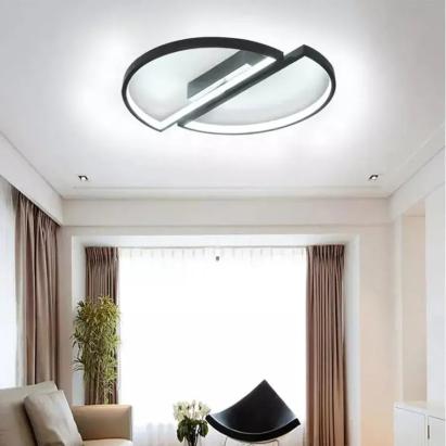 Lustra LED cu telecomanda VECTOR ARCUS 35W, 2 Elemente, lumina Rece/Calda/Neutra, Dimabila, Negru ModernLight Concept
