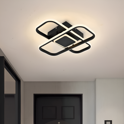 Lustra LED cu telecomanda ANICA 52W, 2 Elemente, lumina Rece/Calda/Neutra, Dimabila, Negru ModernLight Concept