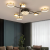 Lustra LED cu telecomanda si cristal MISEL 138W, 7 Elemente, lumina Rece/Calda/Neutra, Dimabila, Negru Auriu ModernLight Concept